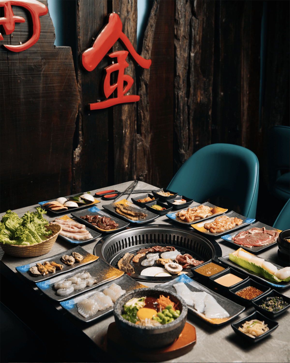 Korean BBQ tafel bij Ocean Paradise Sittard